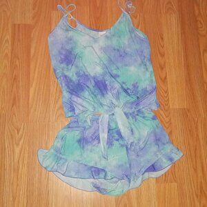 Secret treasures ladies blue tie dye matching pajama set